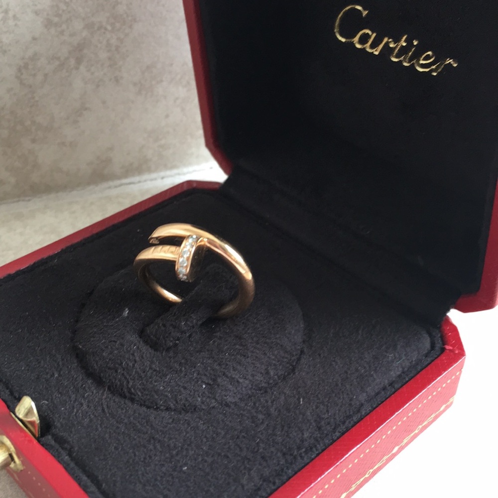 Jus un clou ring, pink gold w. diamonds size 49 - Picture 2 of 2